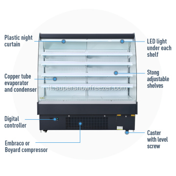 Refrigeratore fresco di raffreddamento ad aria verticale mezzo refrigeratore aperto